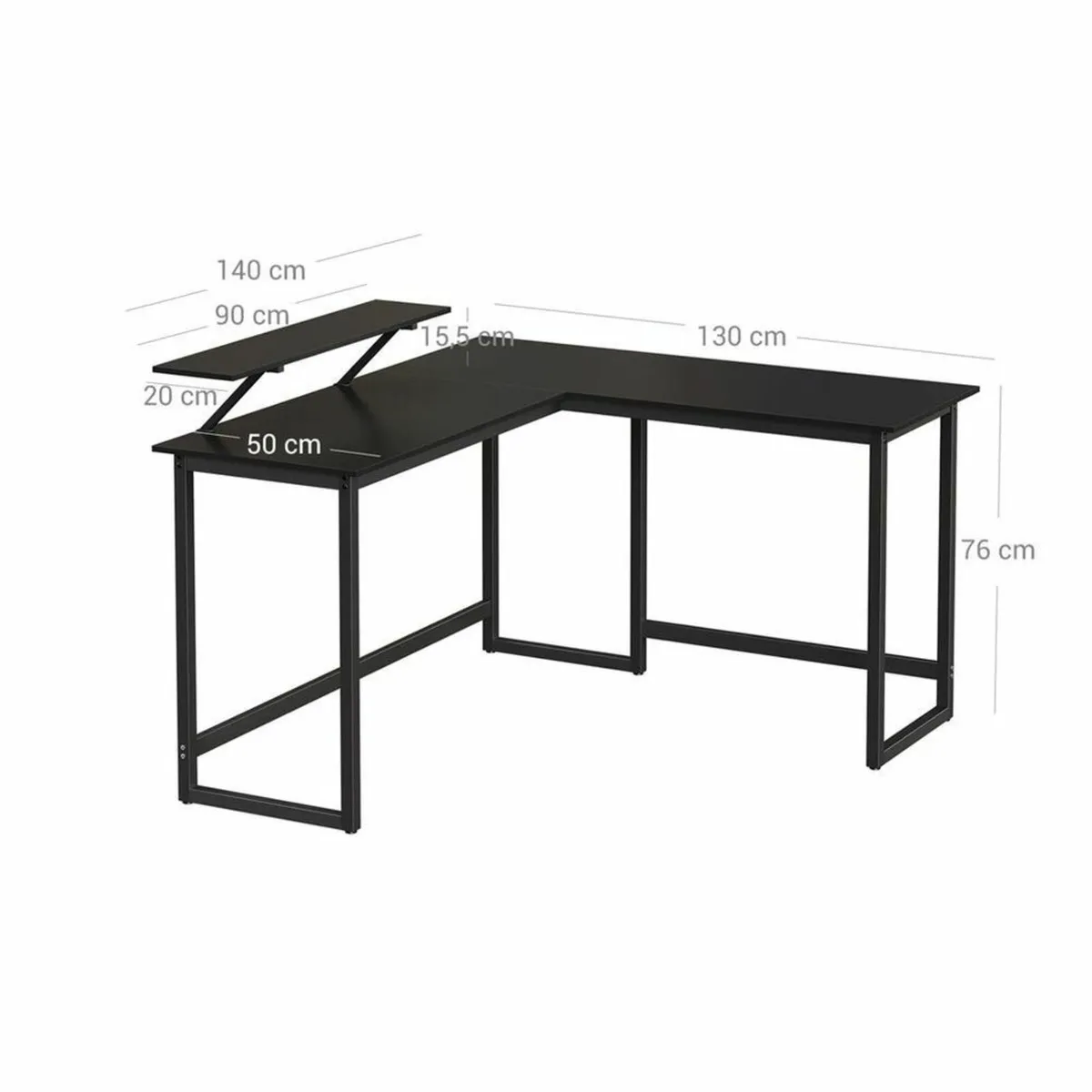 New L-Shaped Computer Desk (Black) - FREE P&P - Image 4