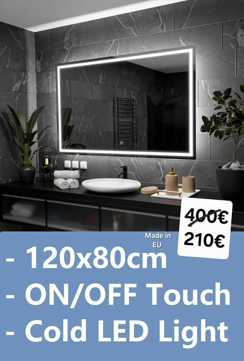 LED Bathroom Mirror 120x80cm - Image 1