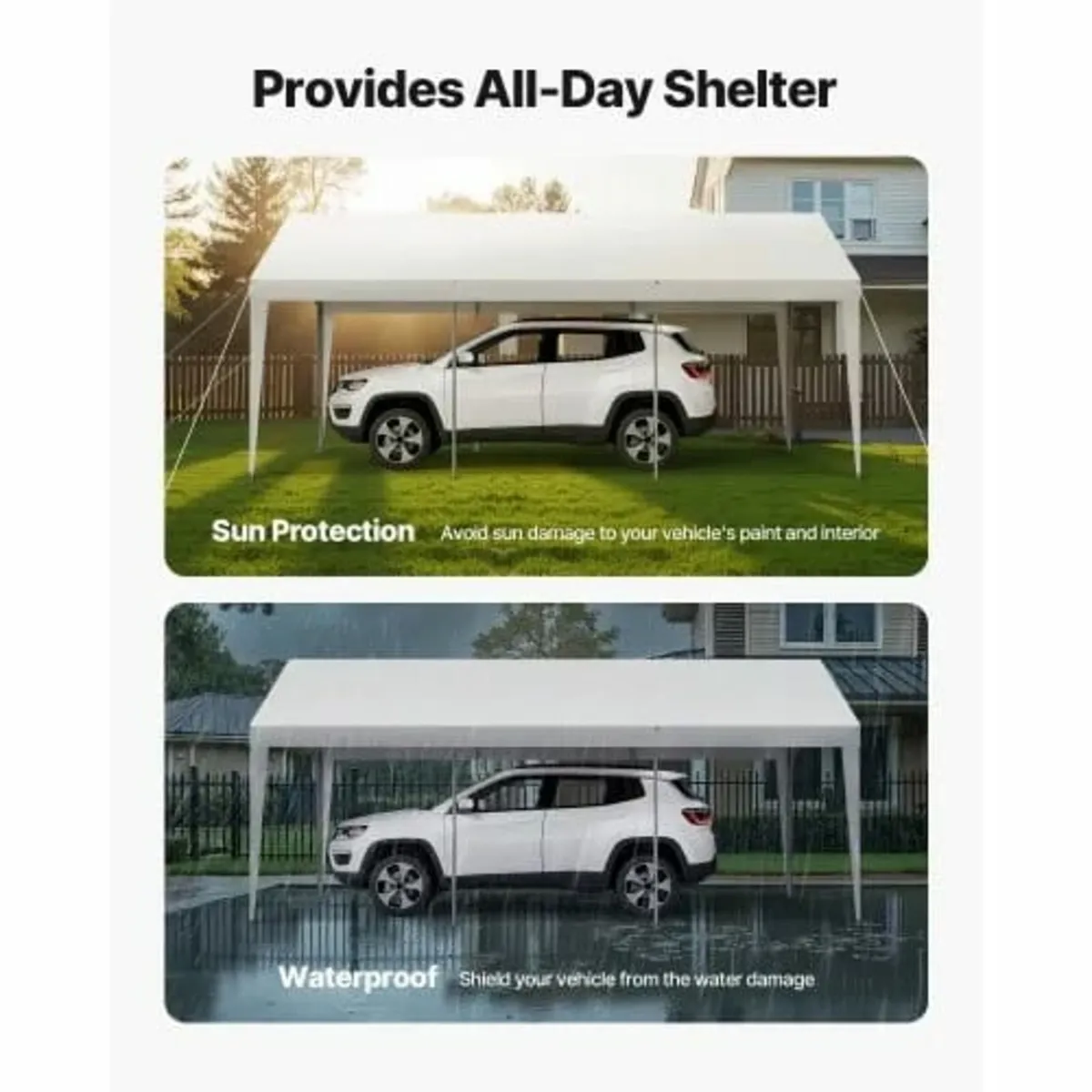 Carport, 10 x 20 FT Outdoor Car Canopy, Potable Ca - Image 4