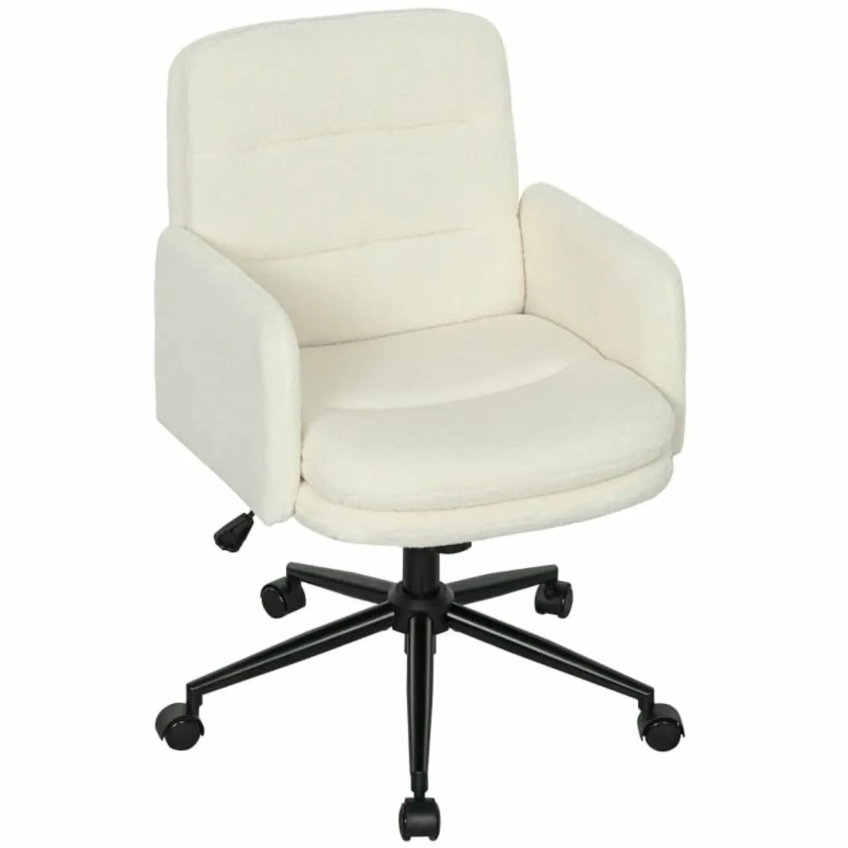 Mobile office chair with fabric upholstery, armres - Image 1