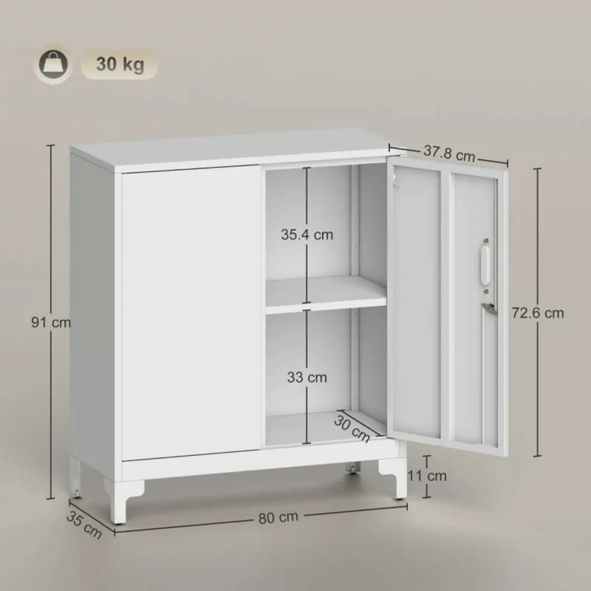 Metal Office Cabinet, Lockable Doors, Office Chest - Image 2