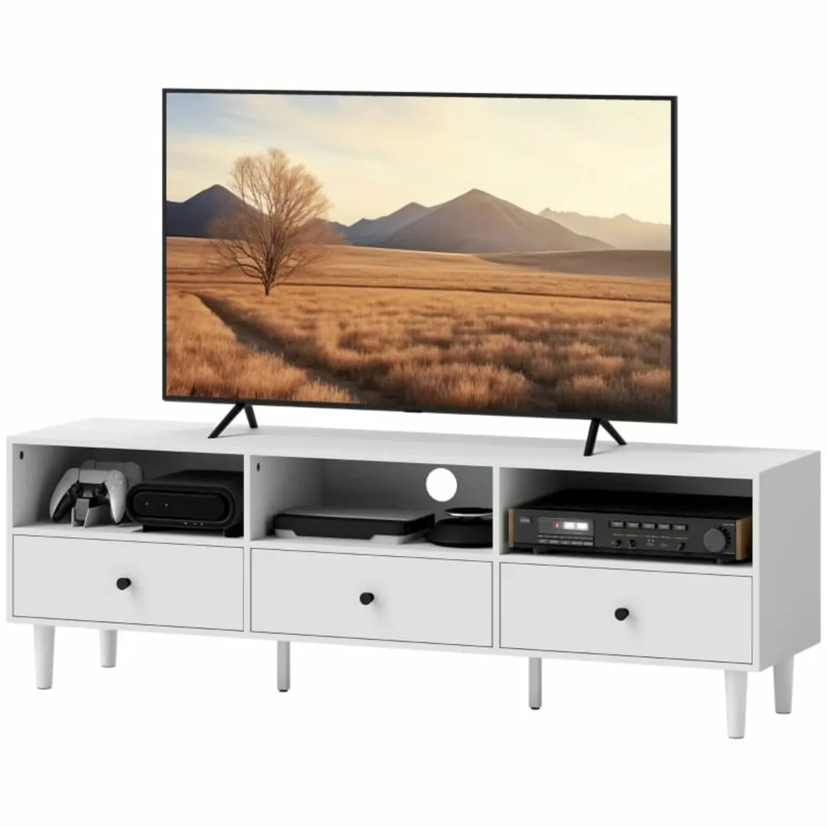 TV cabinet, TV stand for 190.5 cm screens, 3 open - Image 2