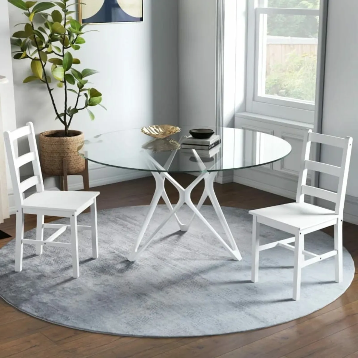Dining Chairs 2-Piece Set Wooden Kitchen Chair wit - Image 3