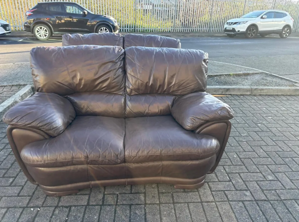 Italian Leather 2 & 2 Sofa - Image 2
