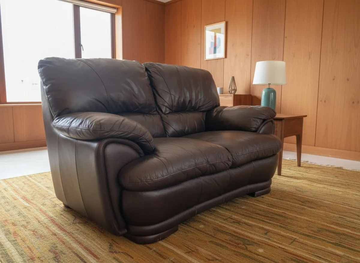 Italian Leather 2 & 2 Sofa - Image 1