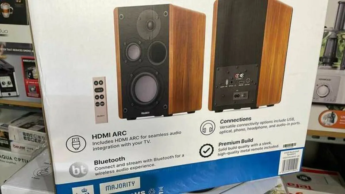 100W Bookshelf Active Speakers Bluetooth - Image 1