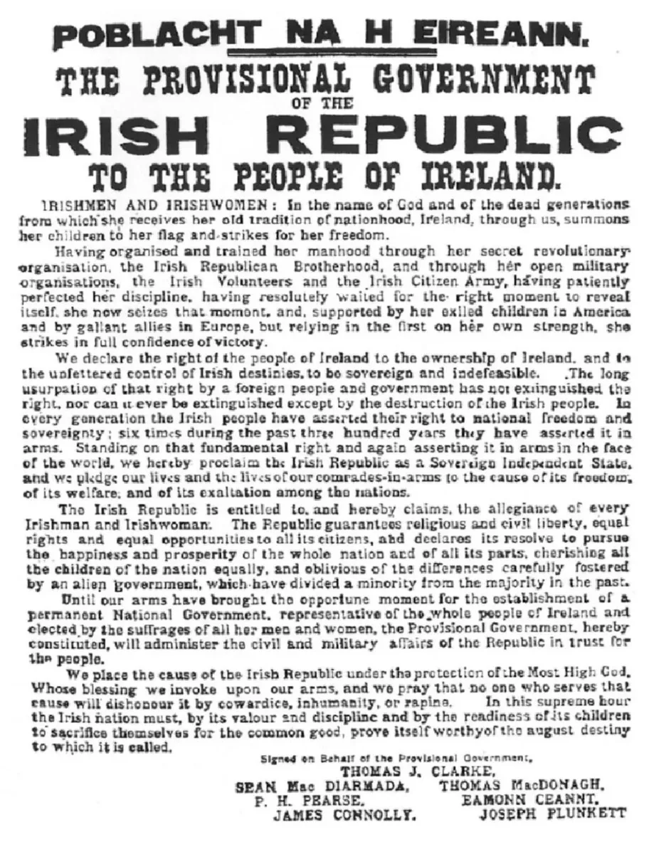 Irish Proclamation 1916 Easter Rising Metal Sign - Image 2