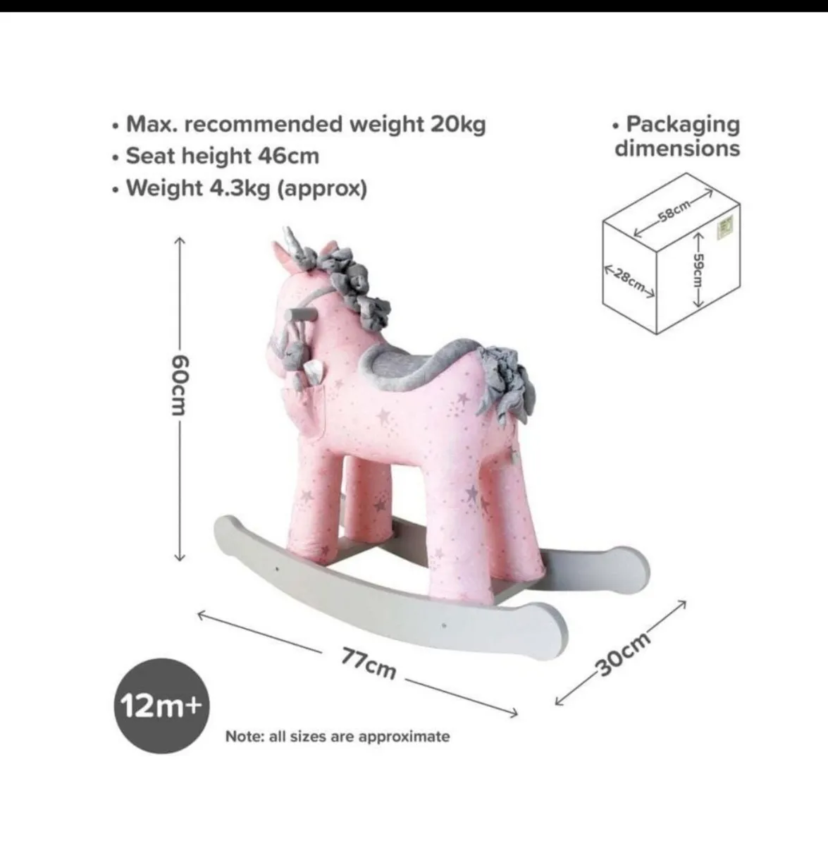 Pink & Grey Rocking Horse - Image 2