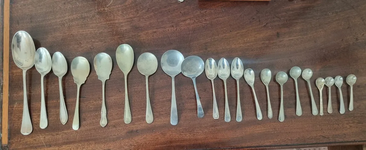Antique Silver Spoon Collection, - Image 1