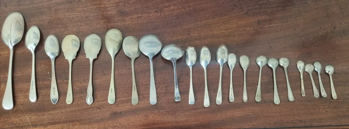 Antique Silver Spoon Collection, - Image 2