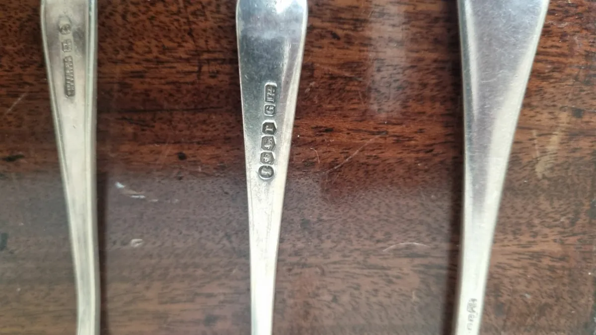 Antique Silver Spoon Collection, - Image 3