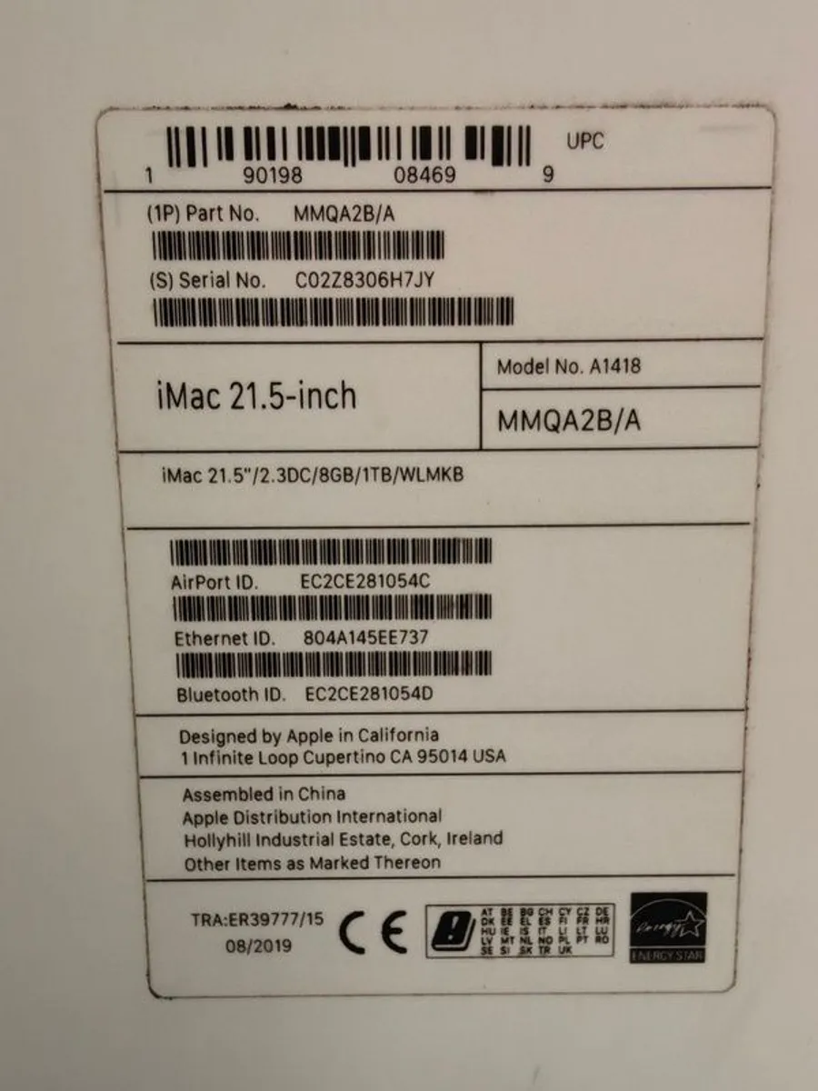 Apple iMac - 21.5 Inch - 2.3 GHZ - i5 - 1TB Hard  - 8GB RAM- Mid 2017 with Magic Keybord & Magic Mouse 2 - Image 4