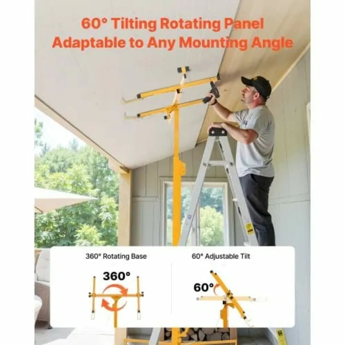 4877 mm Drywall Lift, Heavy-Duty 68 kg Sheetrock H - Image 3