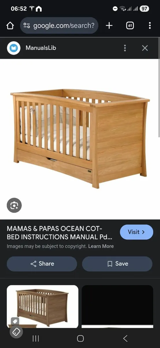 Mamas and papas ocean cot bed - Image 1
