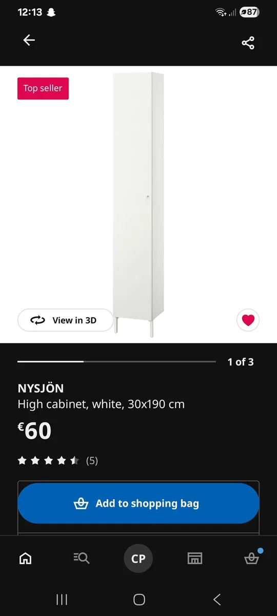 IKEA Nysjon White Cabinet brand new in box - Image 4