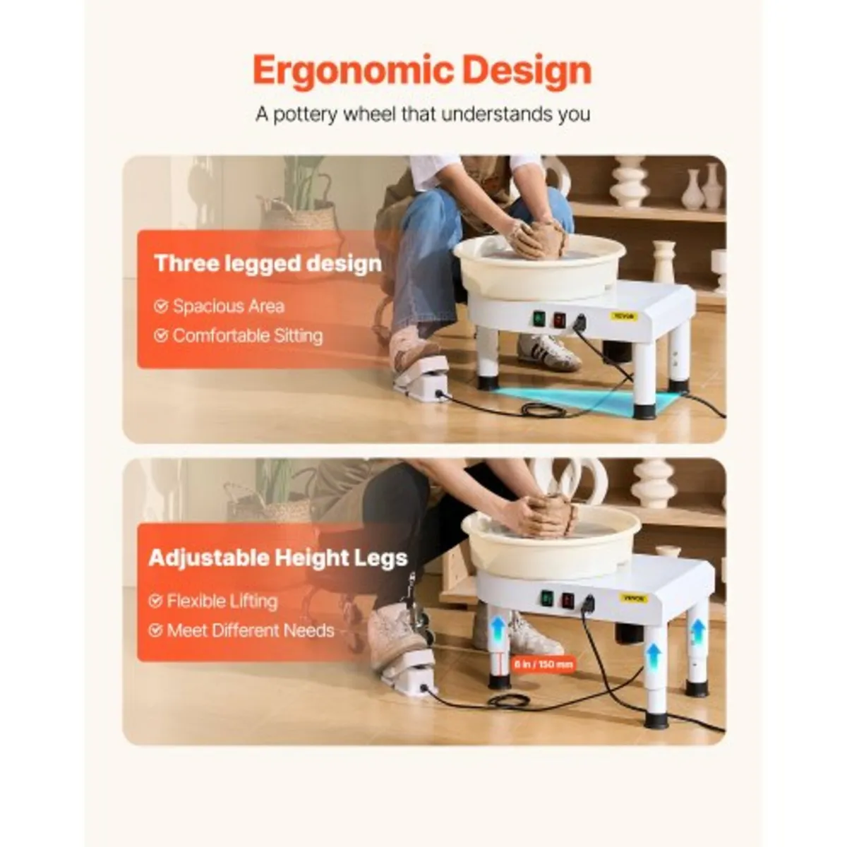 Pottery Wheel, 35 cm Ceramic Wheel Forming Machine - Image 2