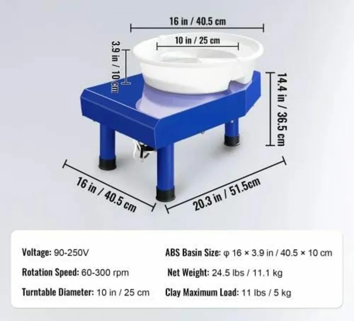 Pottery Wheel 24.9 cm Ceramic Wheel Foot Pedal Scu - Image 2