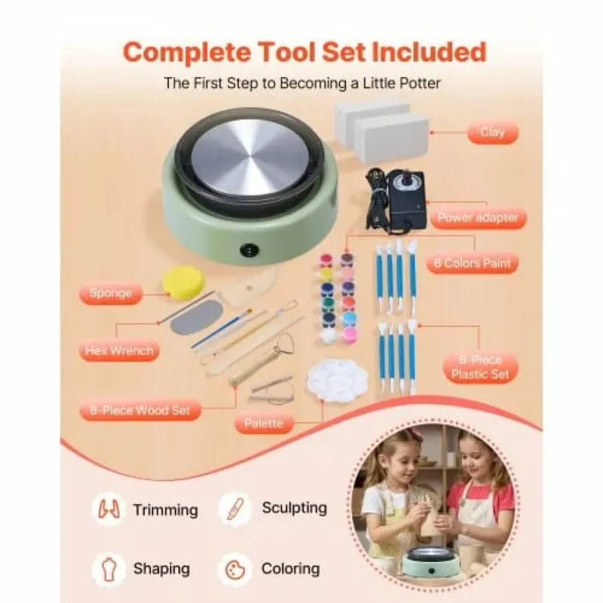 Mini Pottery Wheel, 158 mm Turntable, Forward and - Image 4