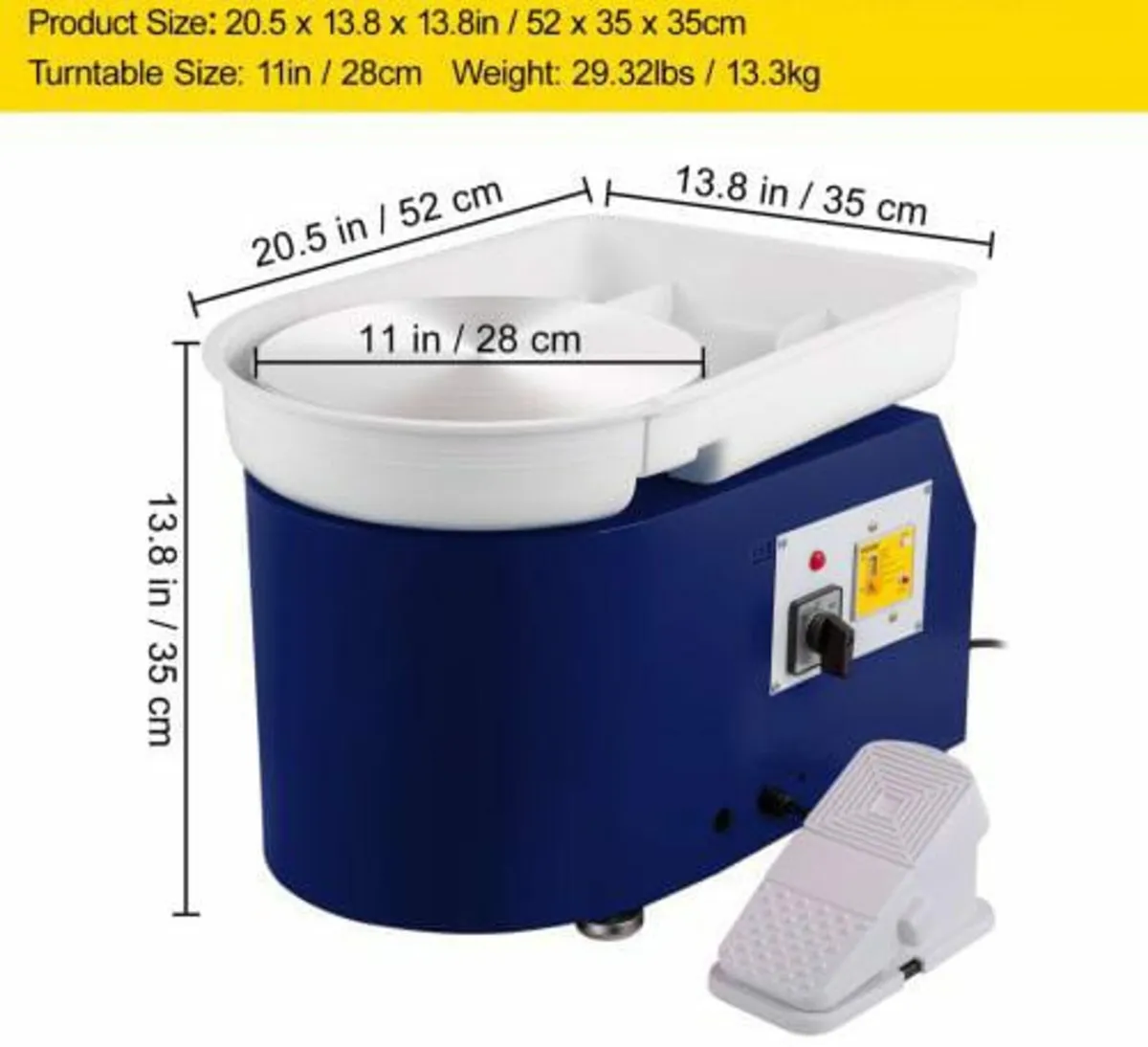 Pottery Wheel 27.9 cm 0-300 RPM Ceramic Wheel, 350 - Image 4