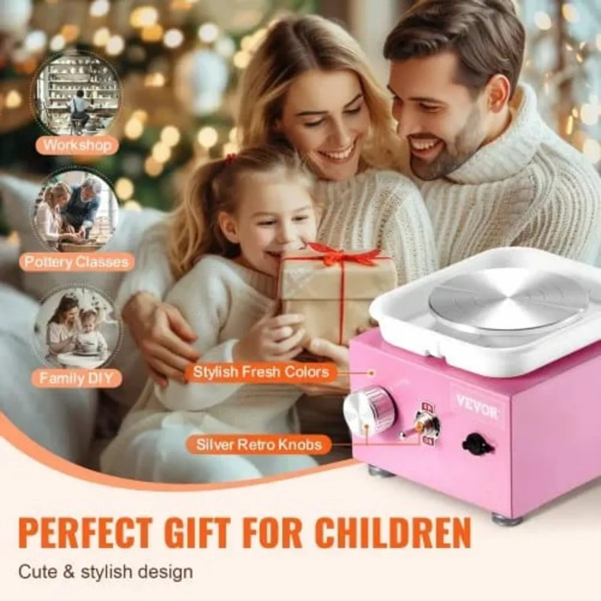 Mini Pottery Wheel, 0-320RPM Adjustable Speed Deta - Image 2