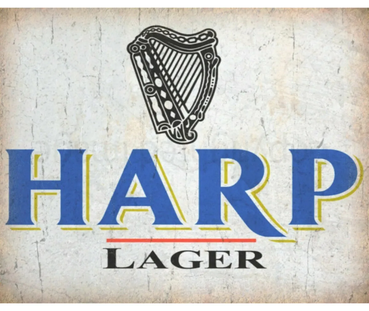 Harp Lager Pub Bar Metal Plaque Wall Sign