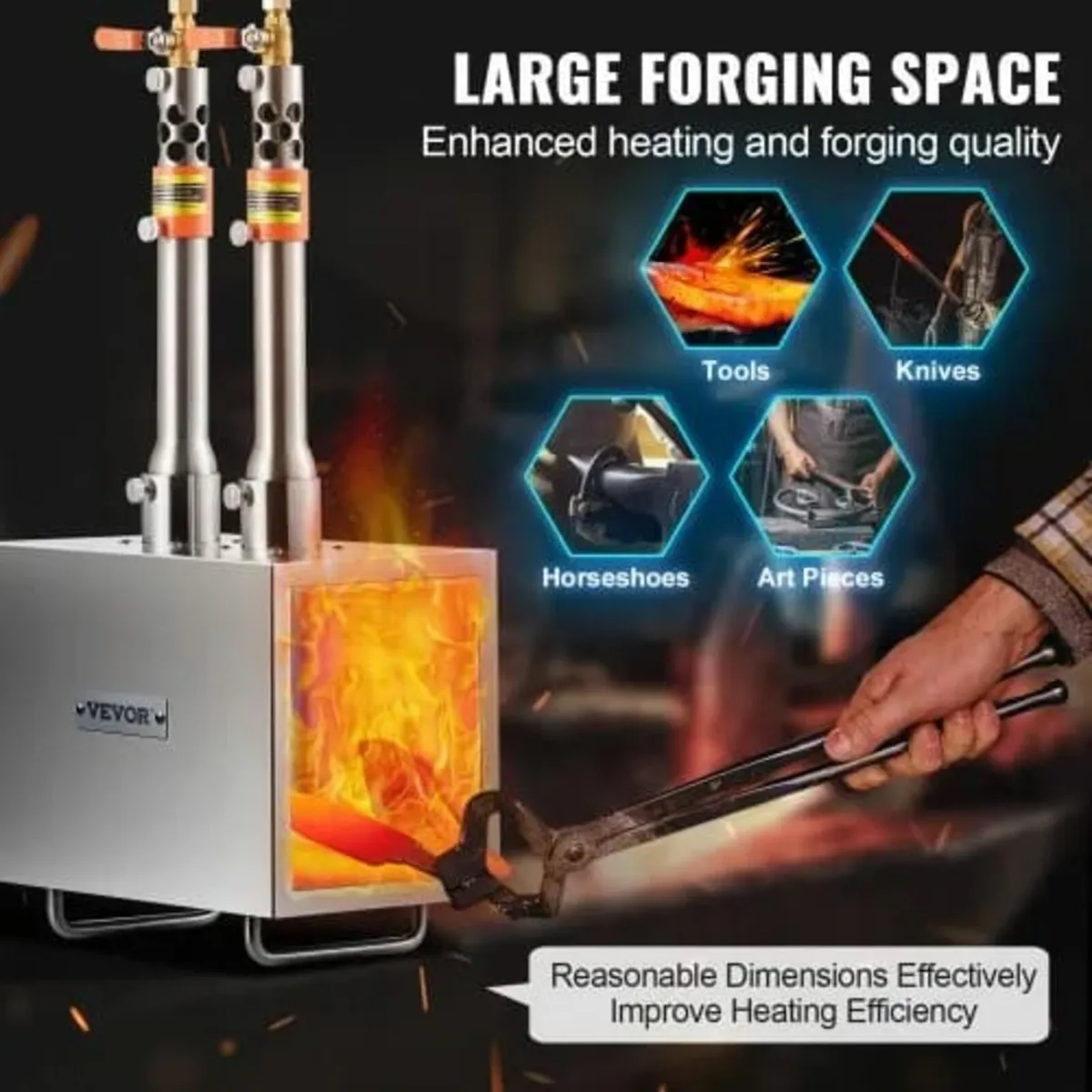 Propane Forge, 2 Burner Farrier Forge, 2600℉ Tool - Image 2