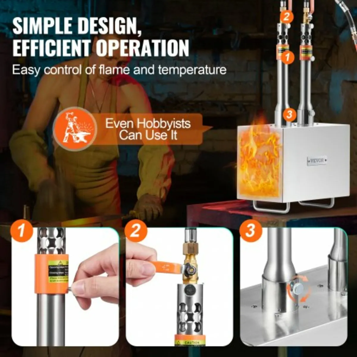 Portable Propane Forge, 2 Burner Farrier Forge, 26 - Image 2