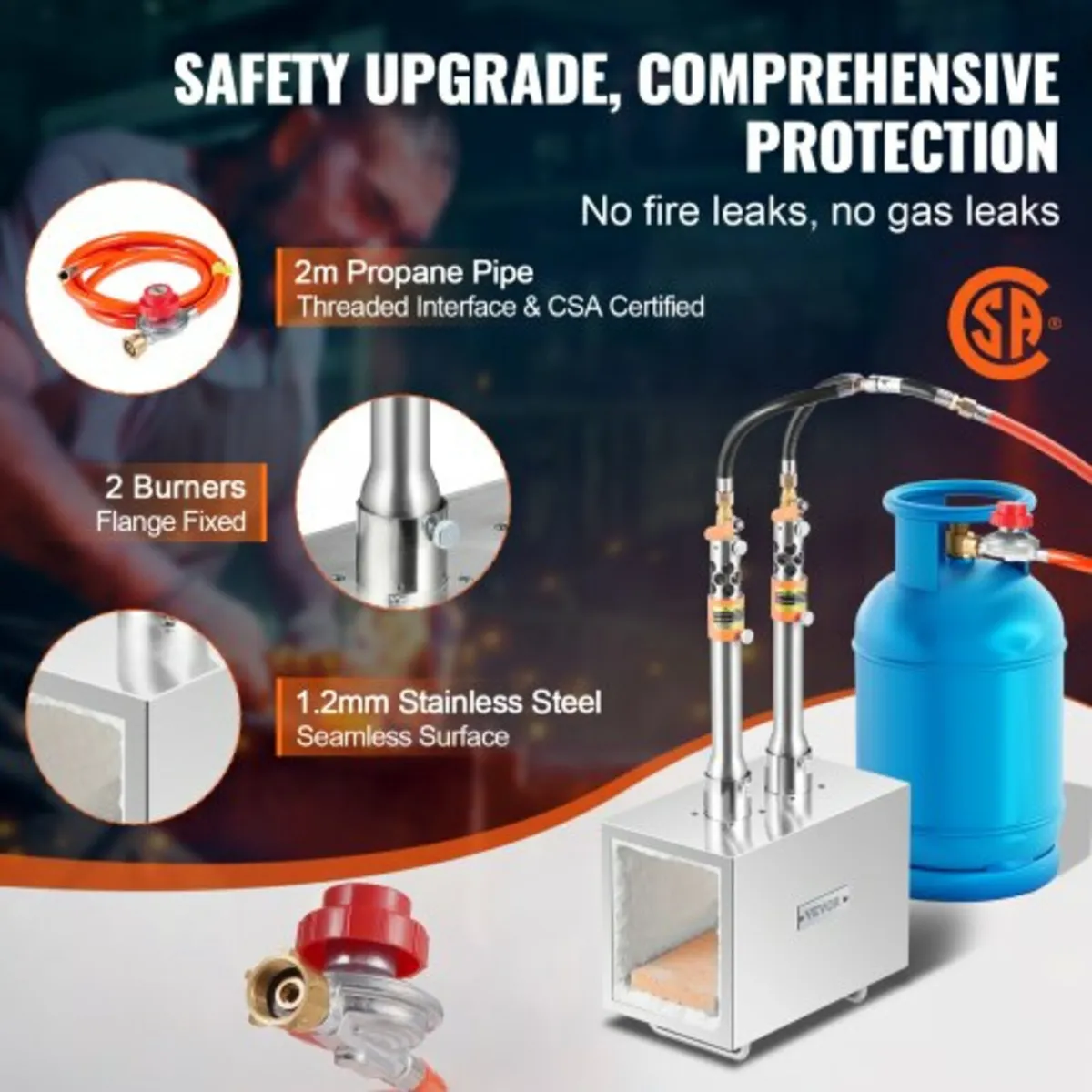 Portable Propane Forge, 2 Burner Farrier Forge, 26 - Image 3