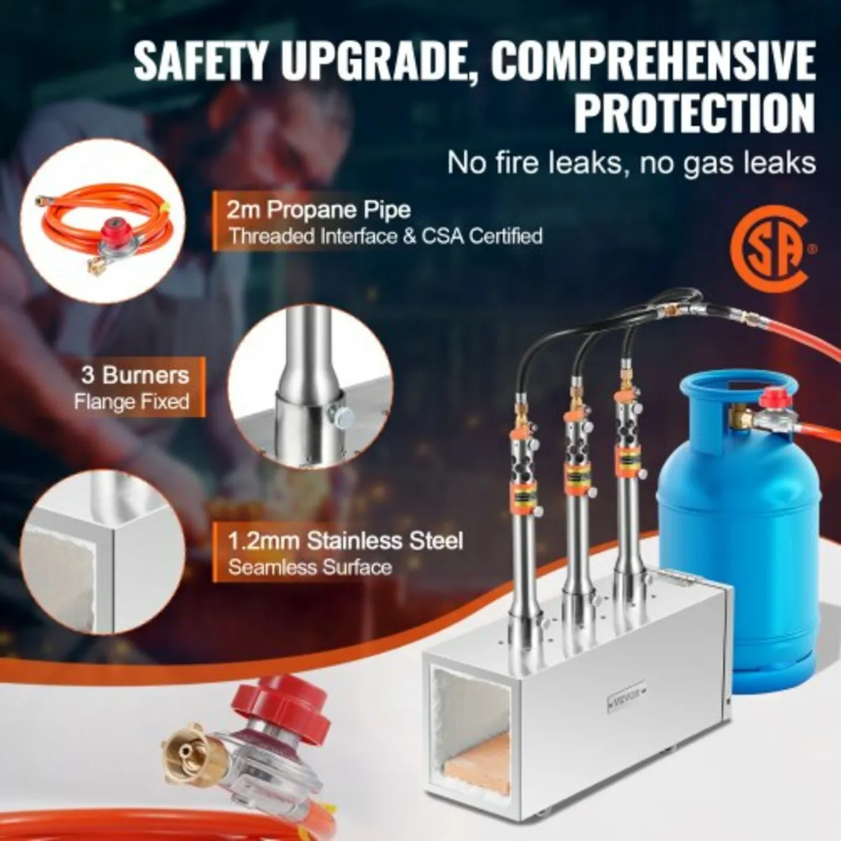 Portable Propane Forge, 3 Burner Farrier Forge, 26 - Image 2