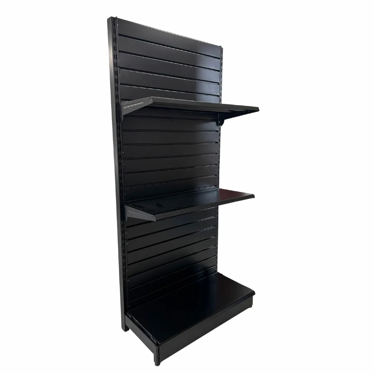 Single Side Slat Panel Shelf | Black | 2250mm - Image 1