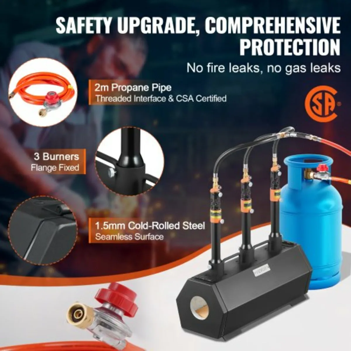 Propane Forge, 3 Burner Farrier Forge, 2600℉ Tool - Image 2