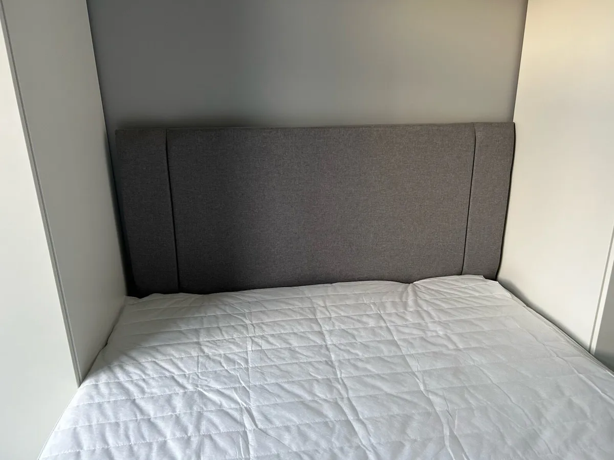 4ft 6” matress, base and h/board as new never used - Image 2