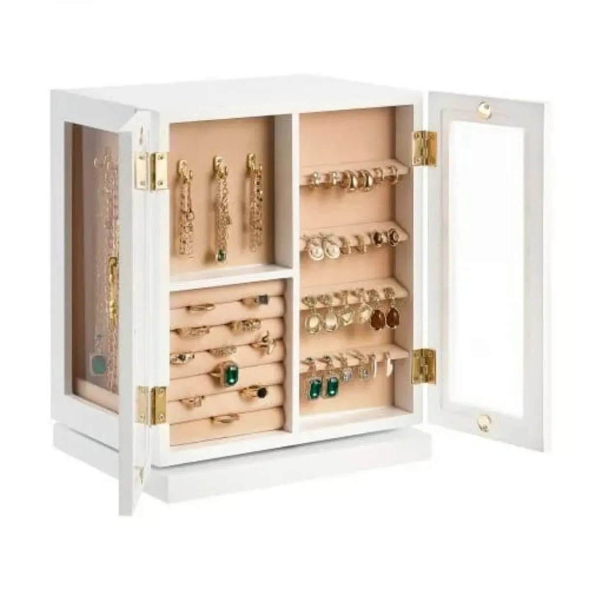 Jewelry Box, 360° Rotating Jewelry Organizer with - Image 1