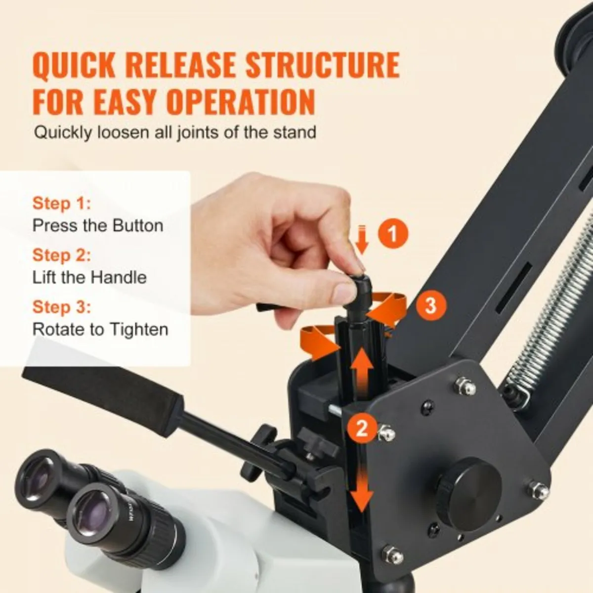 Multi-Directional Microscope with Spring Bracket, - Image 3
