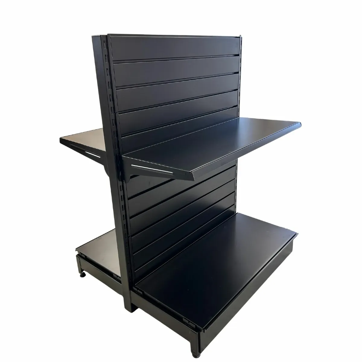 Double Sided Slat Panel Shelf | Black | 1350mm