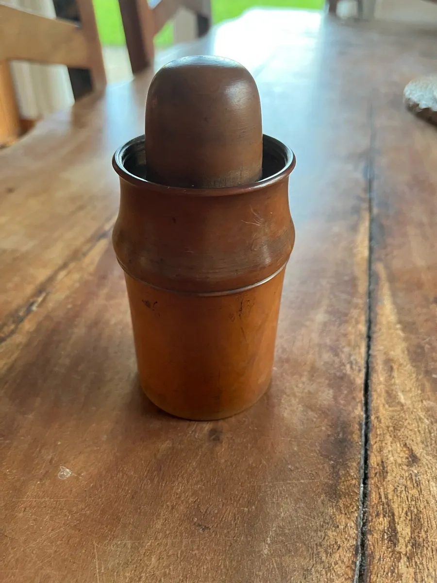 Antique Treen Apothecary bottle holder with bottle - Image 4