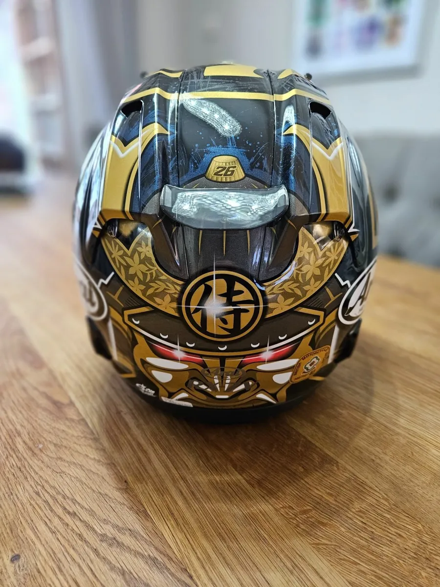 Arai RX-7 V Motorcycle Helmet PEDROSA Gold - Image 4