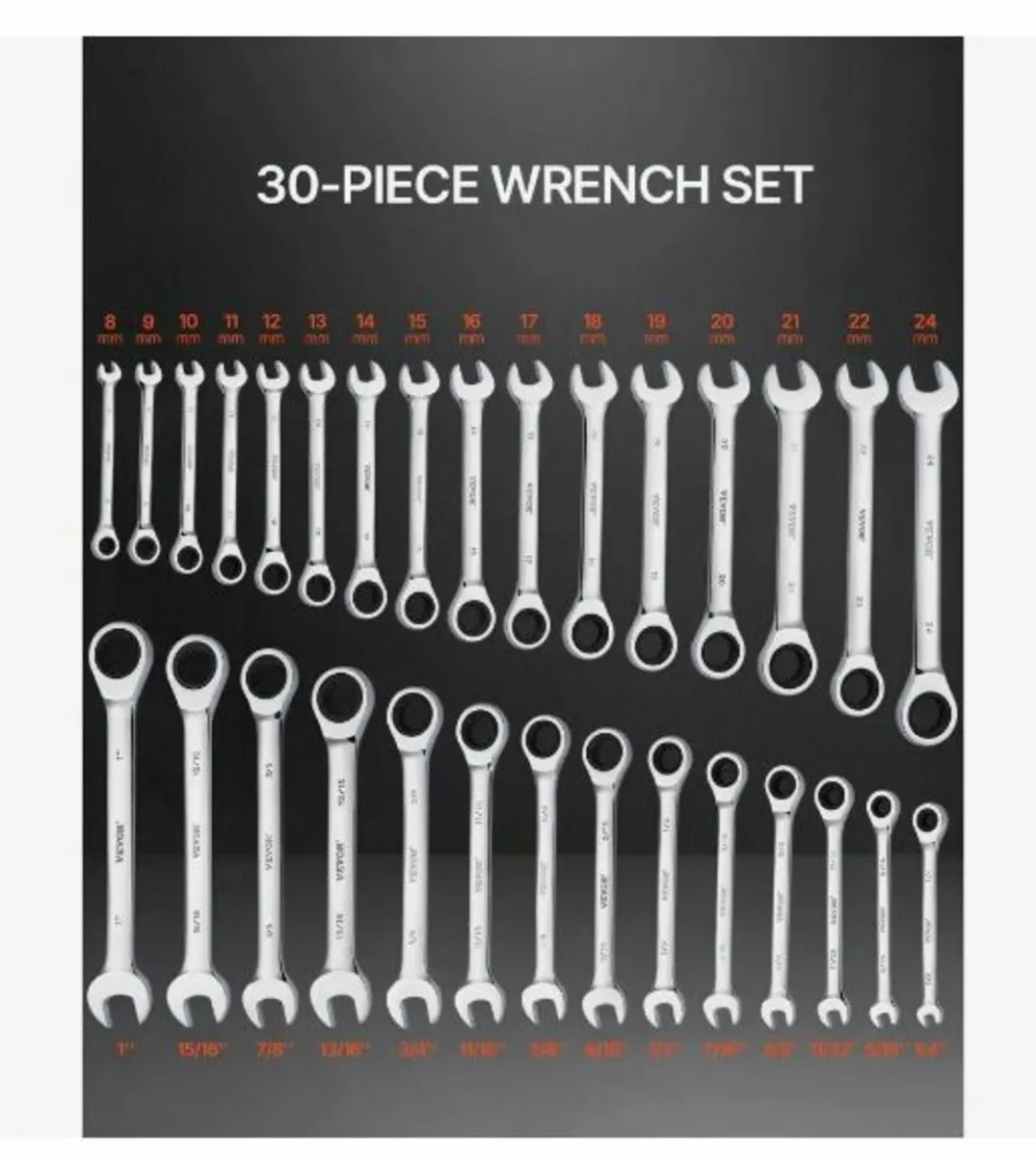 Combination Wrench Set, 30-Piece - Image 3