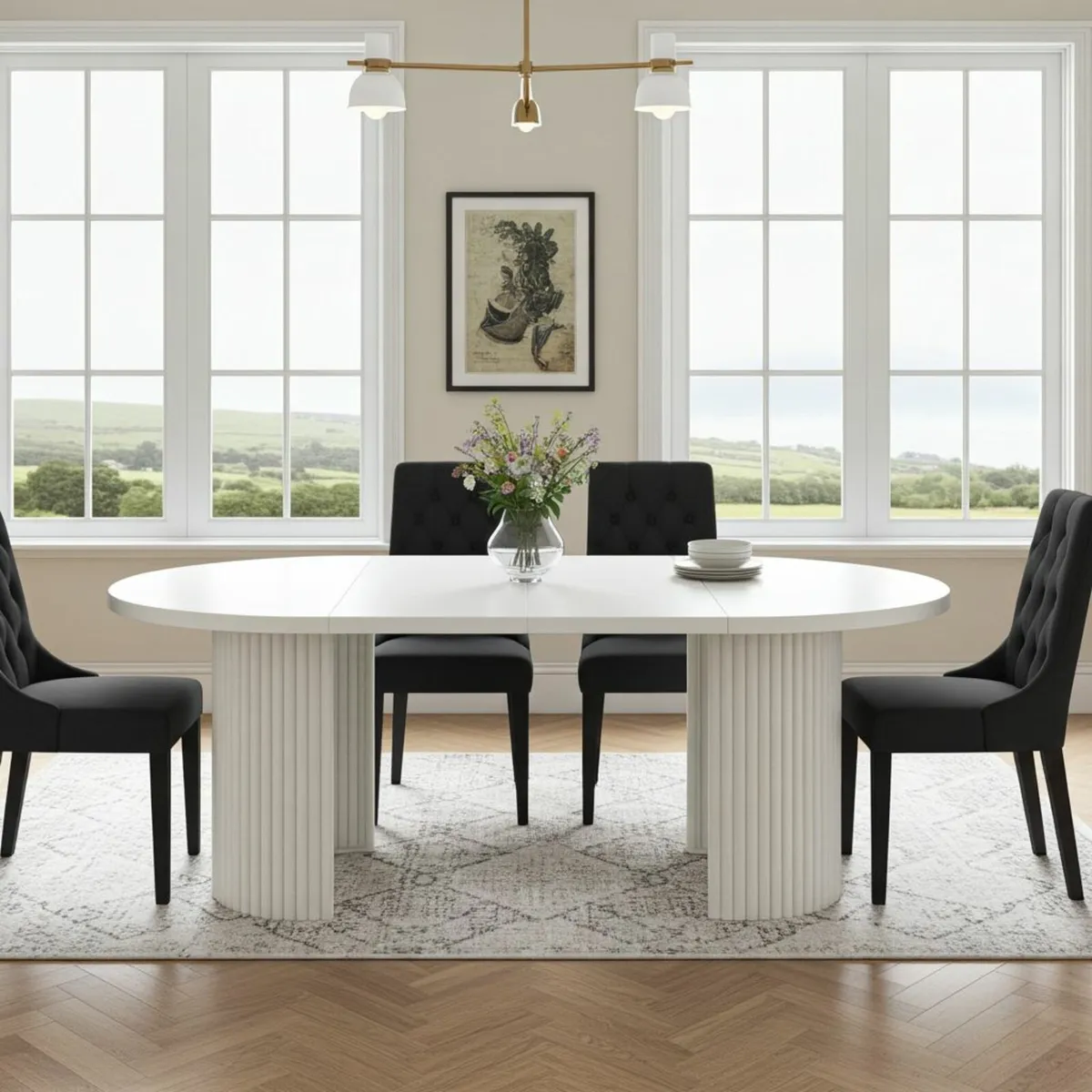 ELEMENTS Extendable Table Cashmere, Steel Frame, - Image 1