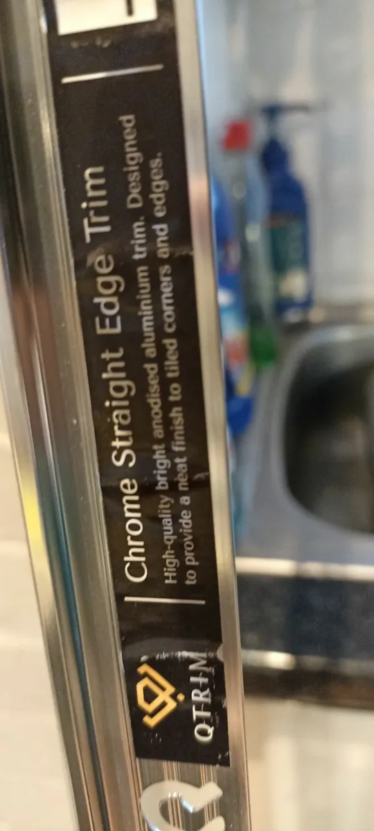 QTrim 10mm Chrome Tile Edging Trim - Image 1