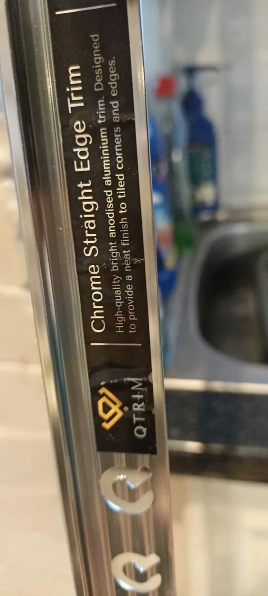 QTrim 10mm Chrome Tile Edging Trim - Image 2