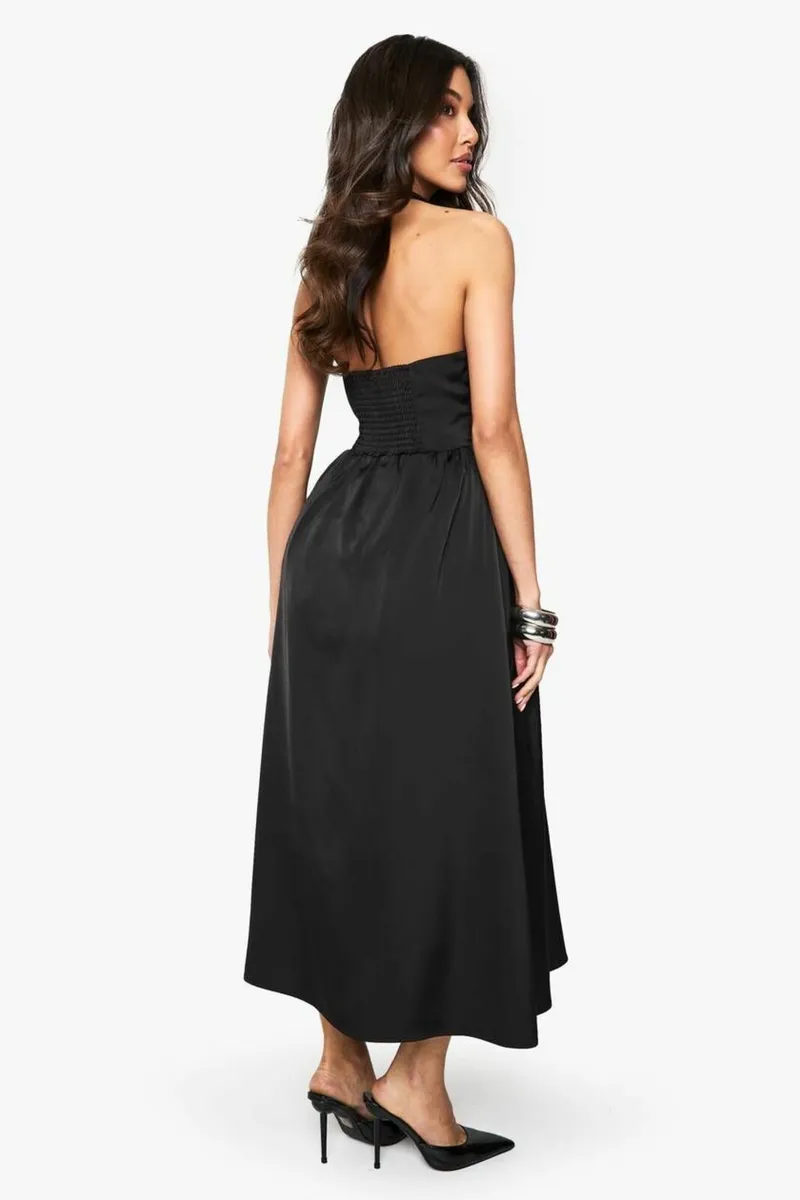 boohoo Satin Corset Milkmaid Midaxi Dress - Image 2