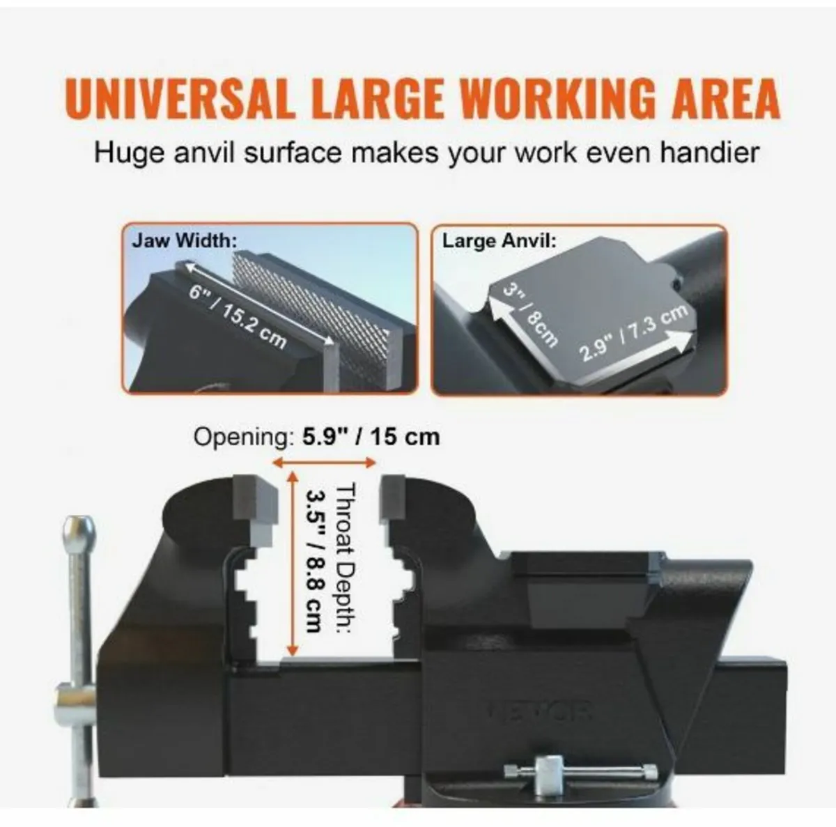 Bench Vise Jaw Width 15.2 cm - Image 4