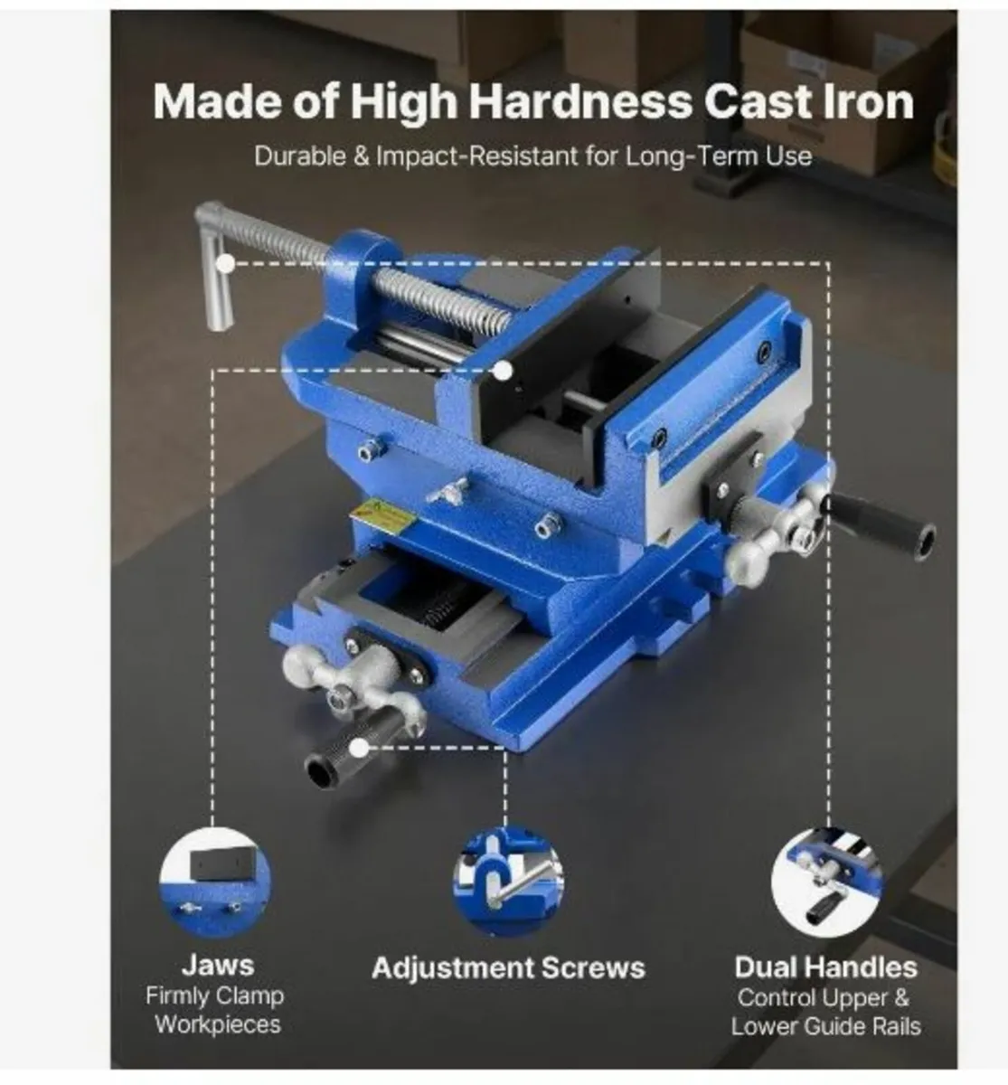 Cross Slide Drill Press Vise, 4 Inch - Image 4