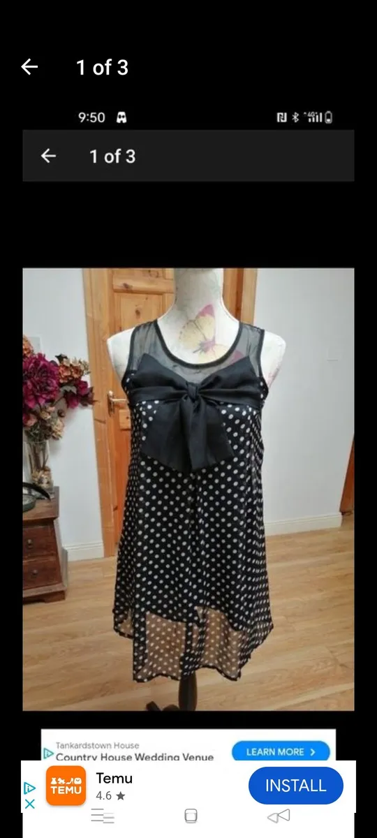 Ladies AX PARIS Black dotty dress fully lined. Lik - Image 1