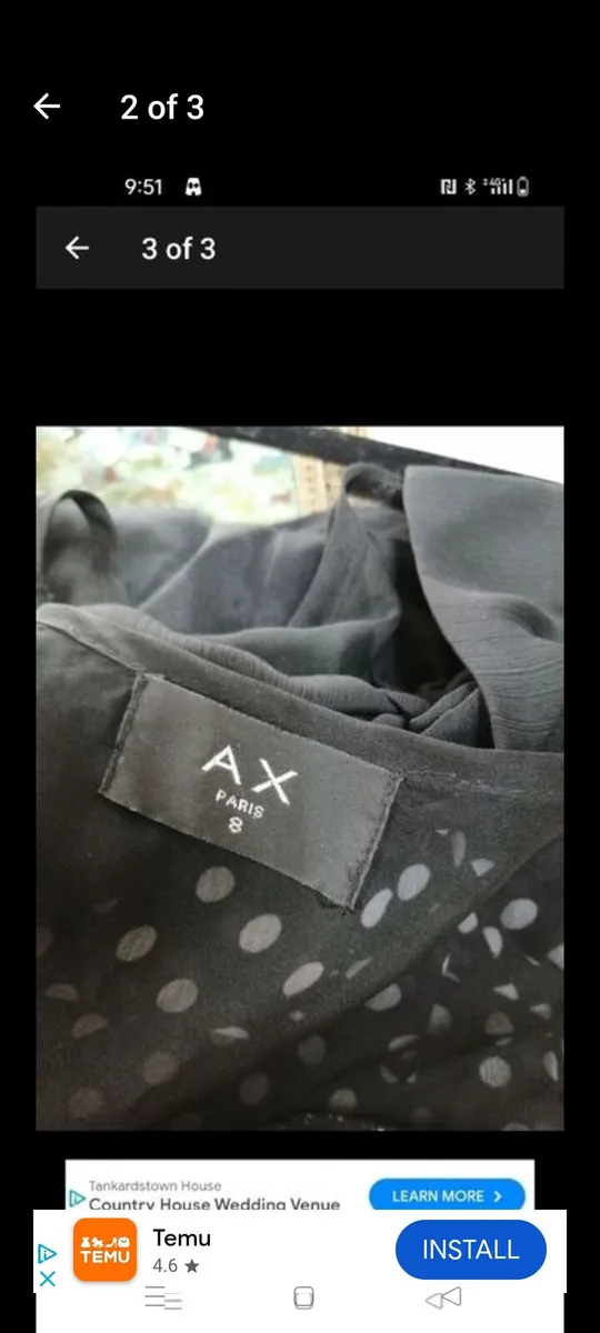 Ladies AX PARIS Black dotty dress fully lined. Lik - Image 2