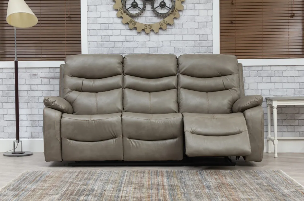 New Grey & Taupe 3+2 & 3+1+1 Reclining Sofa Sets - Image 4