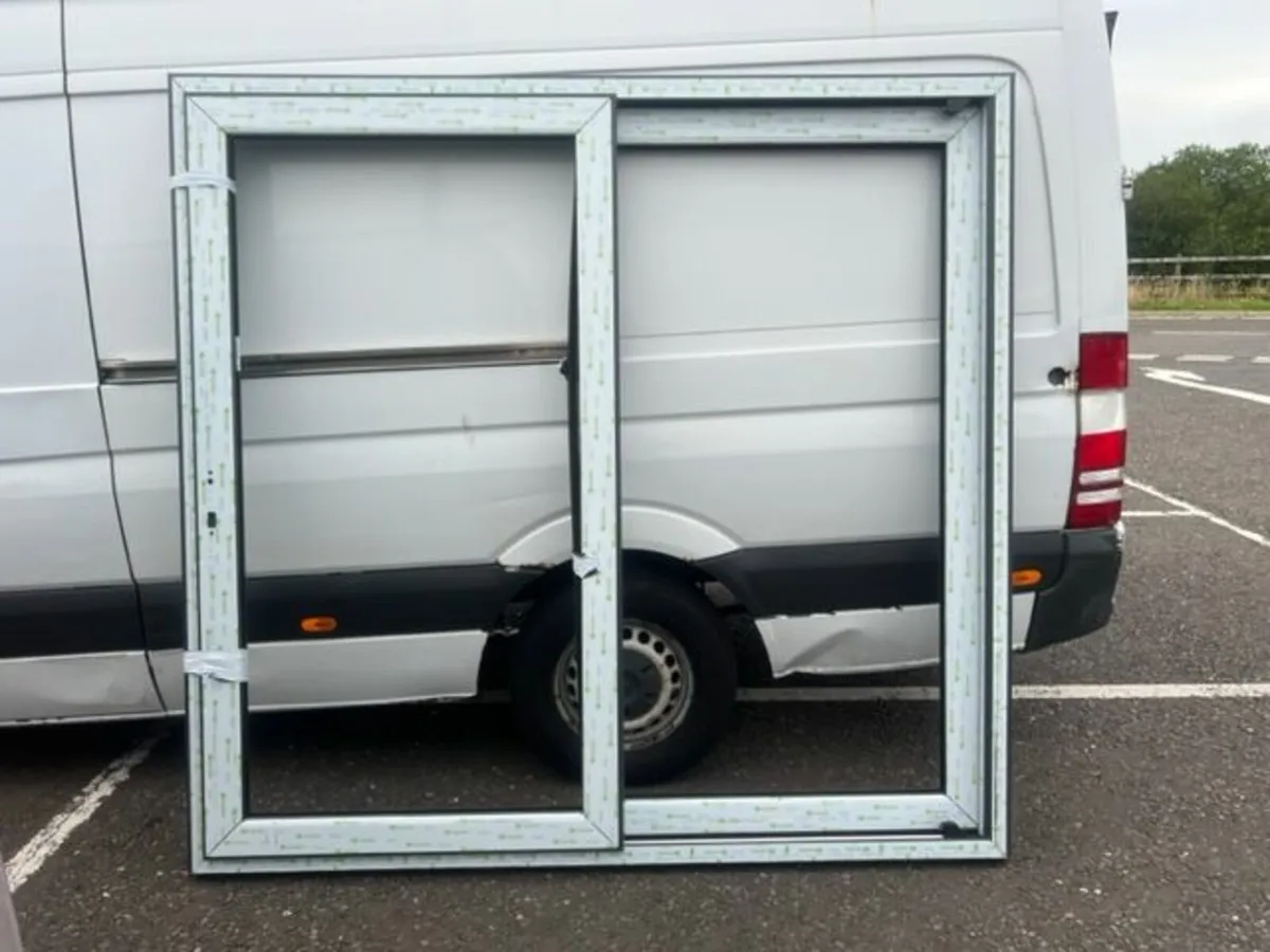 uPVC Sliding double patio door Grey on White NEW