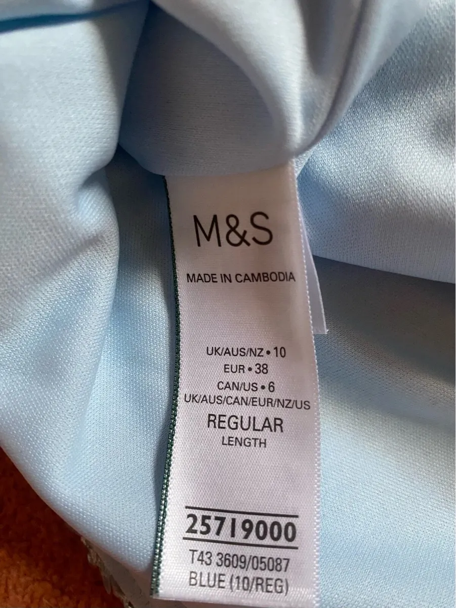 Powder Blue Sequin Short Sleeve Top - Image 3