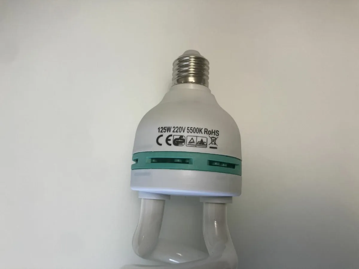 2 x 125Watt Equivalent 5500K Flourescent Bulbs E27 - Image 2